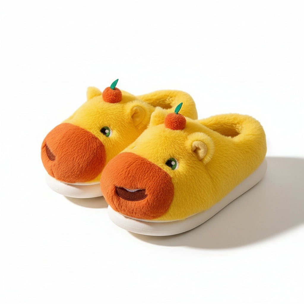 Fuzzy Calf Plush House Slippers