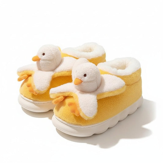 Whimsical Duck Plush Winter Slippers