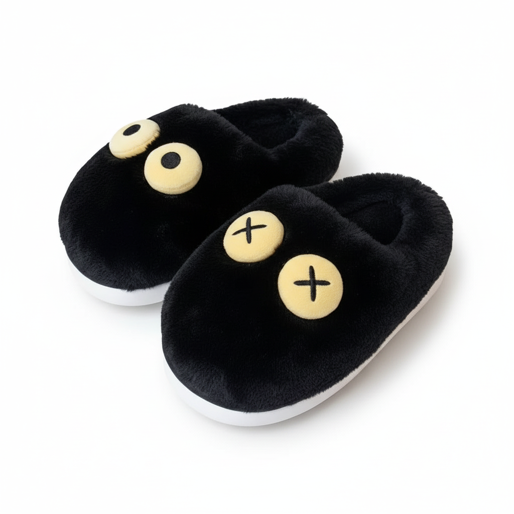 Big-Eye Plush House Slippers
