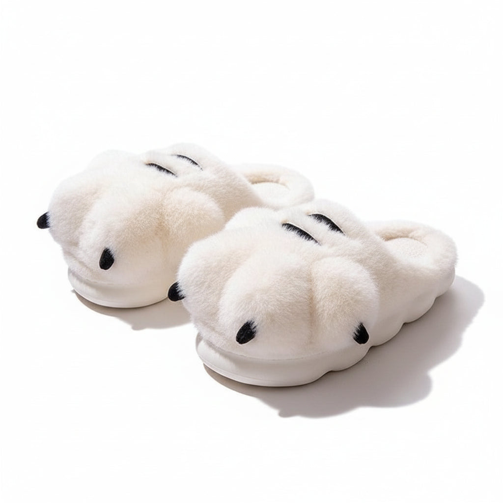 Fuzzy Tiger Paw Plush Slippers