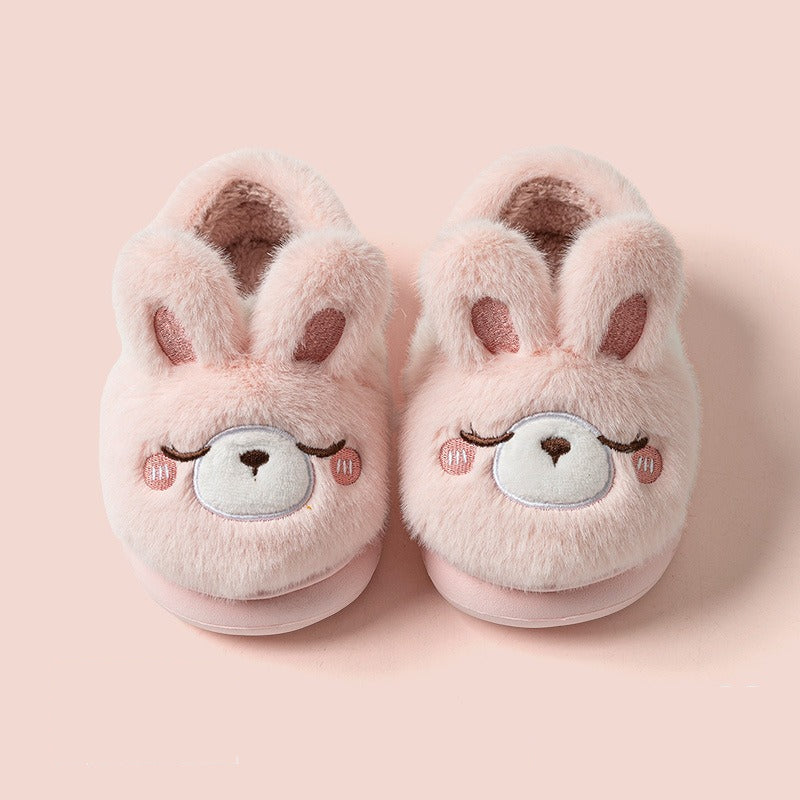 Fuzzy Cartoon Animal Plush Slippers