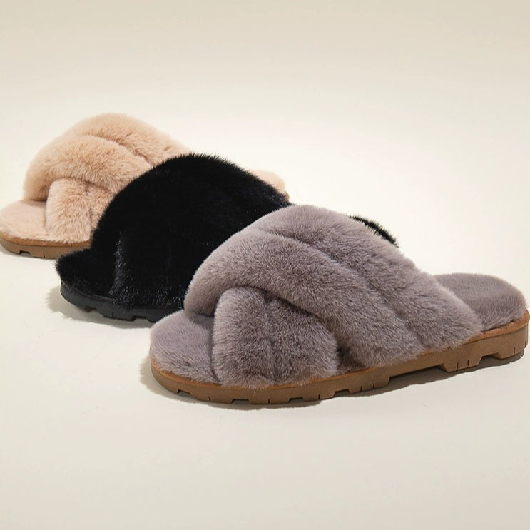 Crisscross Plush Cloud Slippers