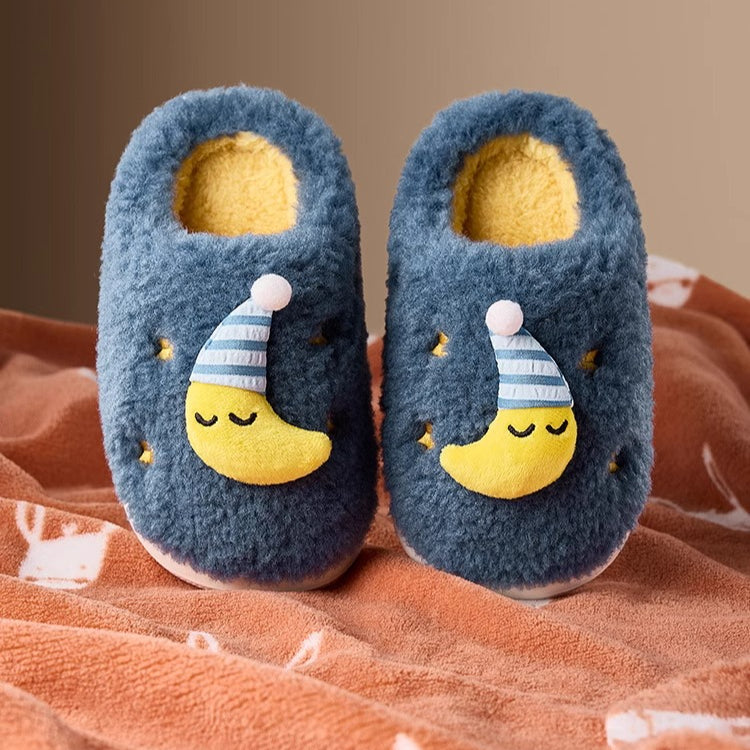Dreamy Moon Nightcap Fuzzy Slippers