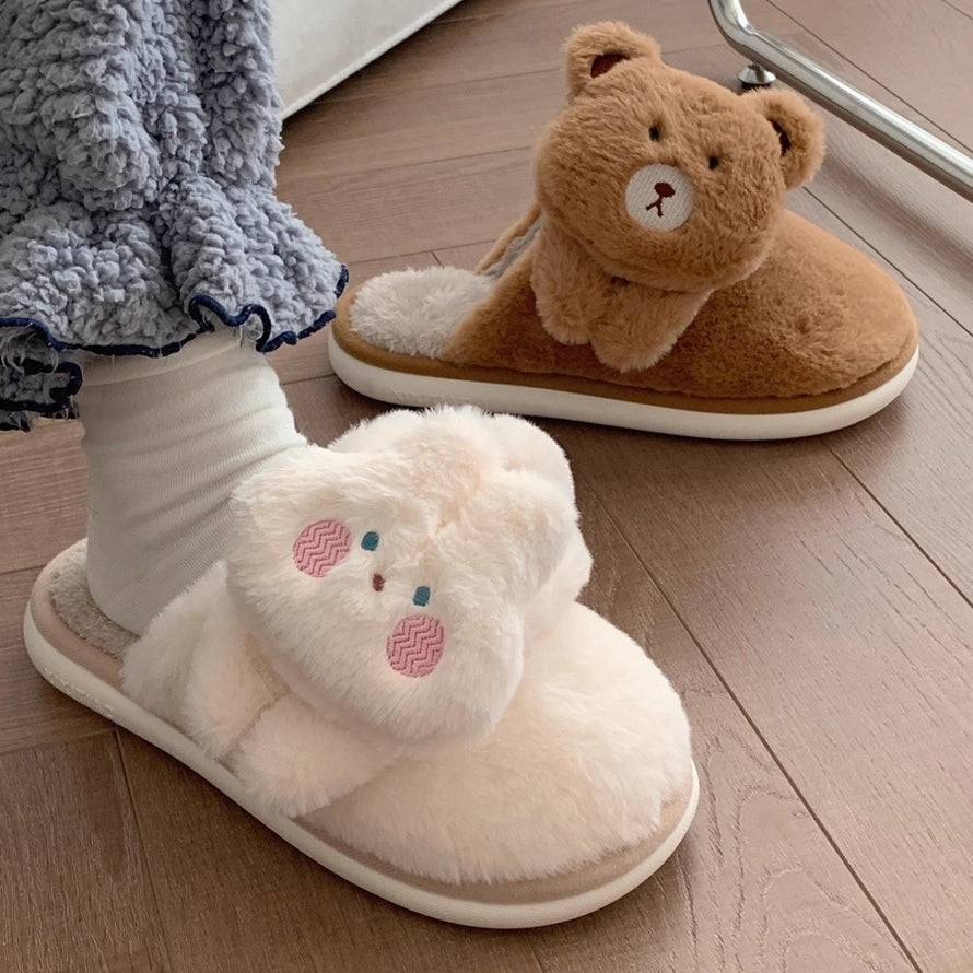 3D Plush Critter House Slippers