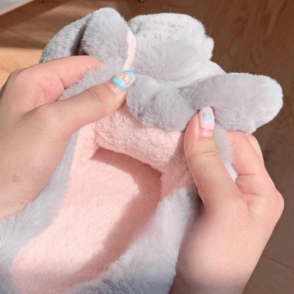 Whimsical 3D Elephant Plush Slippers