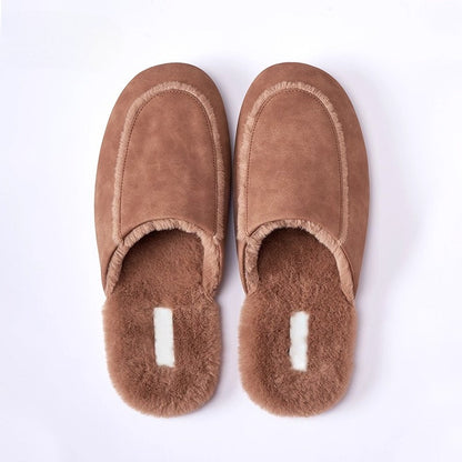 Cozy Nordic Suede Scuff Slippers