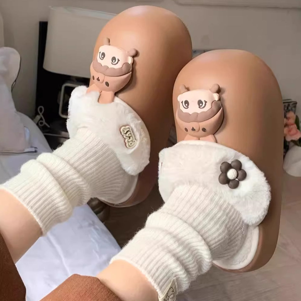Playful Cartoon Shell Winter Clogs