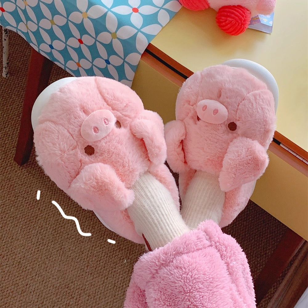 Plush Pig Face Slippers
