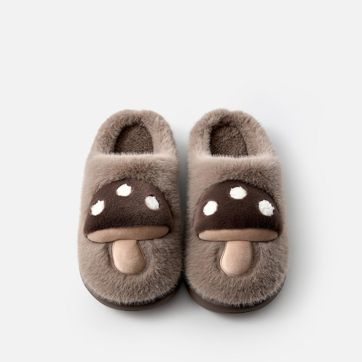 Spotted Mushroom Fuzzy House Slippers