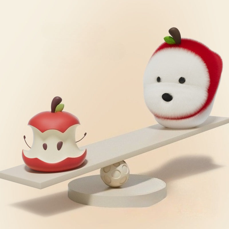 Playful Apple Dog Winter Slippers