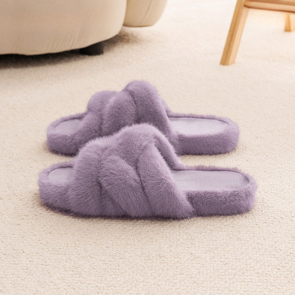 Twist Plush Cross-Band Slippers