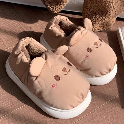 Bear Eared Puffer Home Slippers