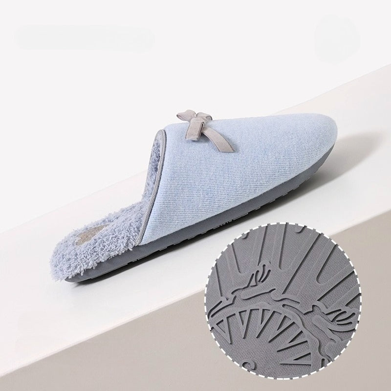 Snug Bow Knot Heart Slippers
