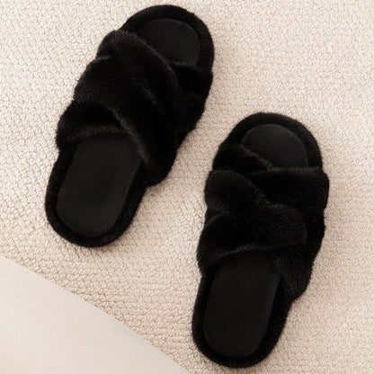 Twist Plush Cross-Band Slippers
