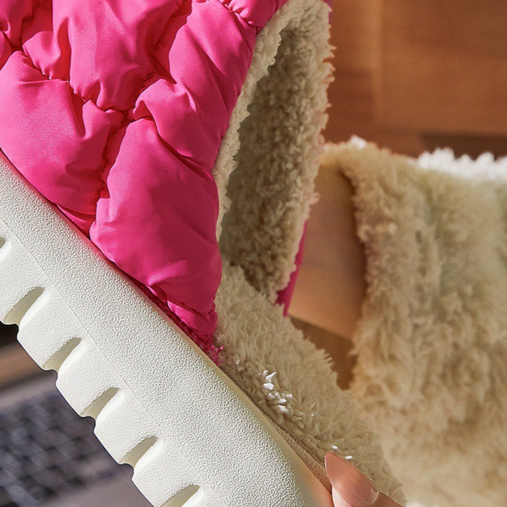 Puffy Checkerboard Home Slippers