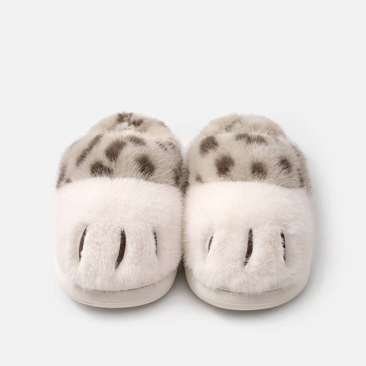 Spotted Cat Paw Fuzzy Slippers