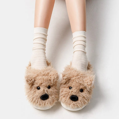 Shaggy Westie Puppy Plush Slippers