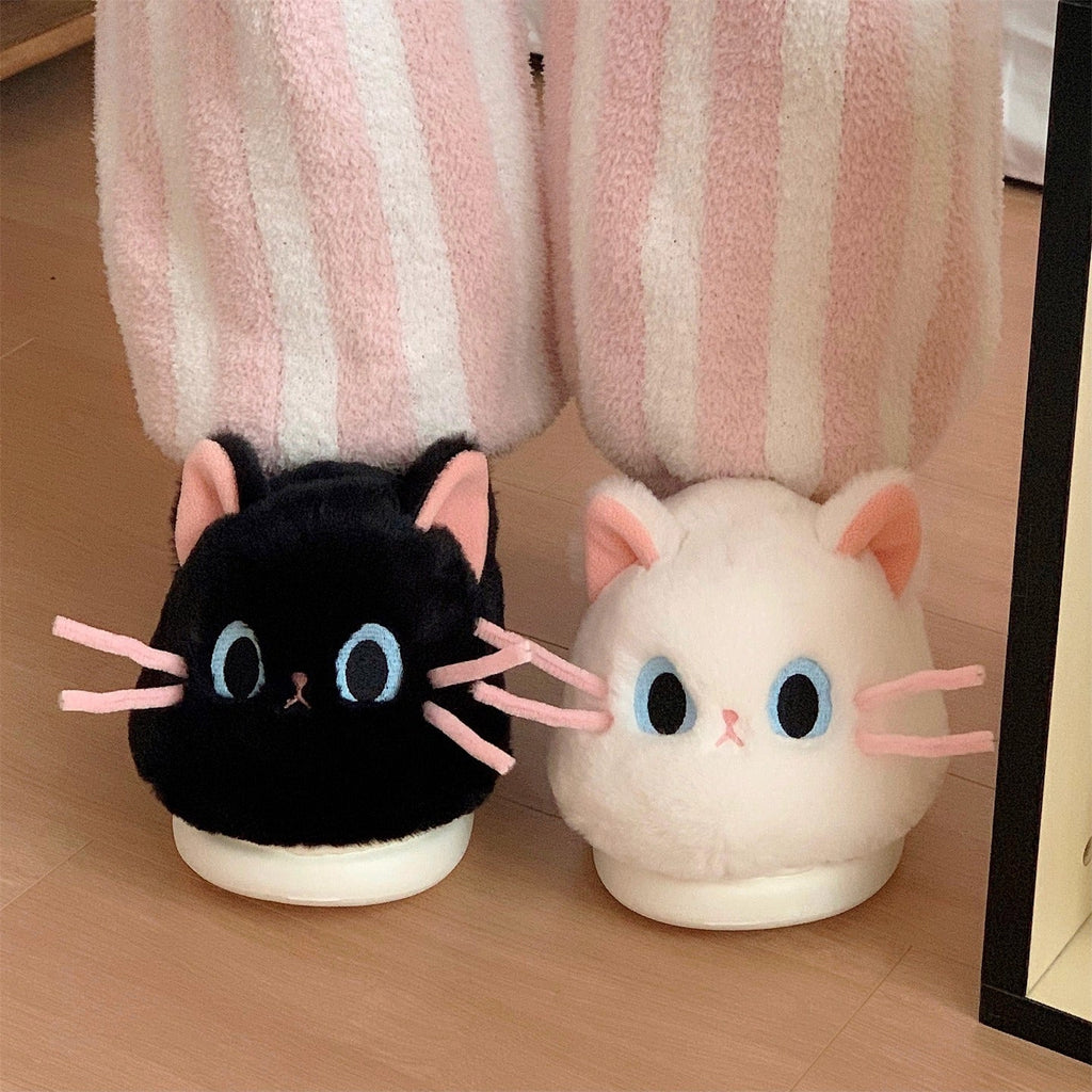Whiskered Cat Plush slippers