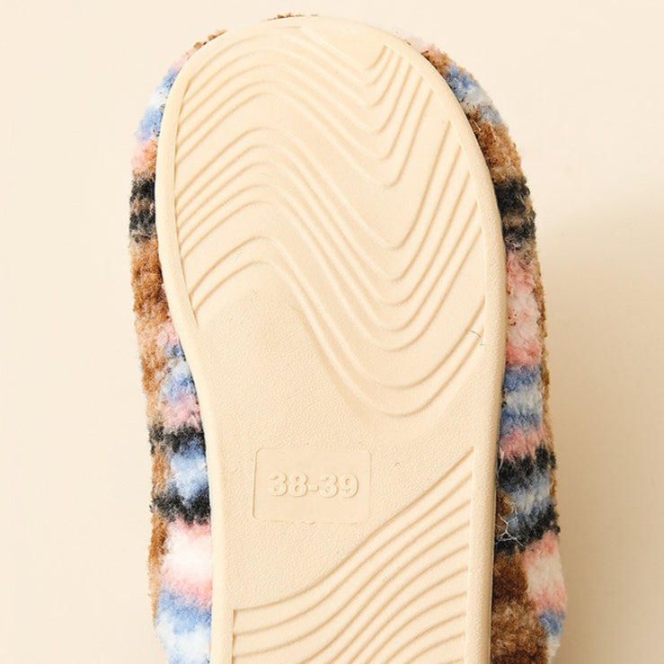 Fuzzy Plaid Quiet Home Slippers