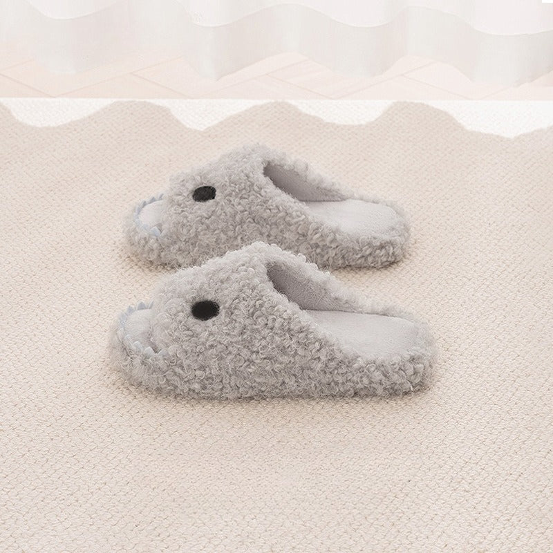 Fuzzy Shark Bite Plush Slippers