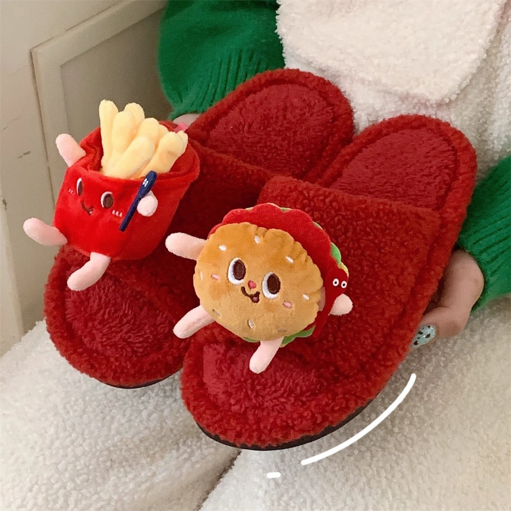 Burger and Fries Plush slippers
