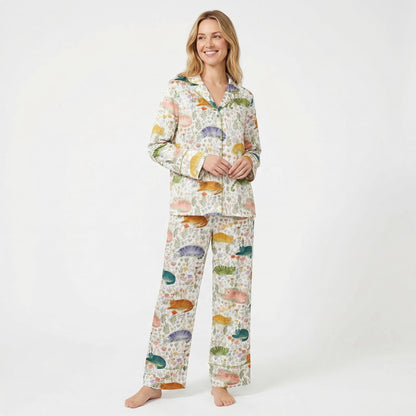 Colorful Flower Cats Women's Pajama Set