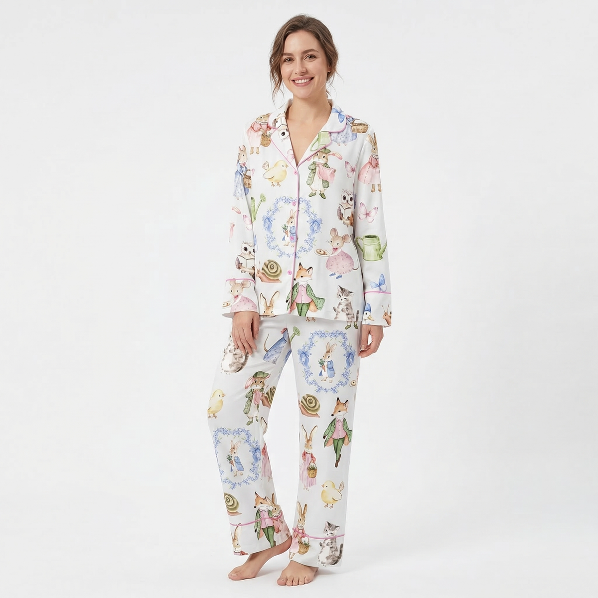 Vintage Easter Bunnies Women's Pajama Set