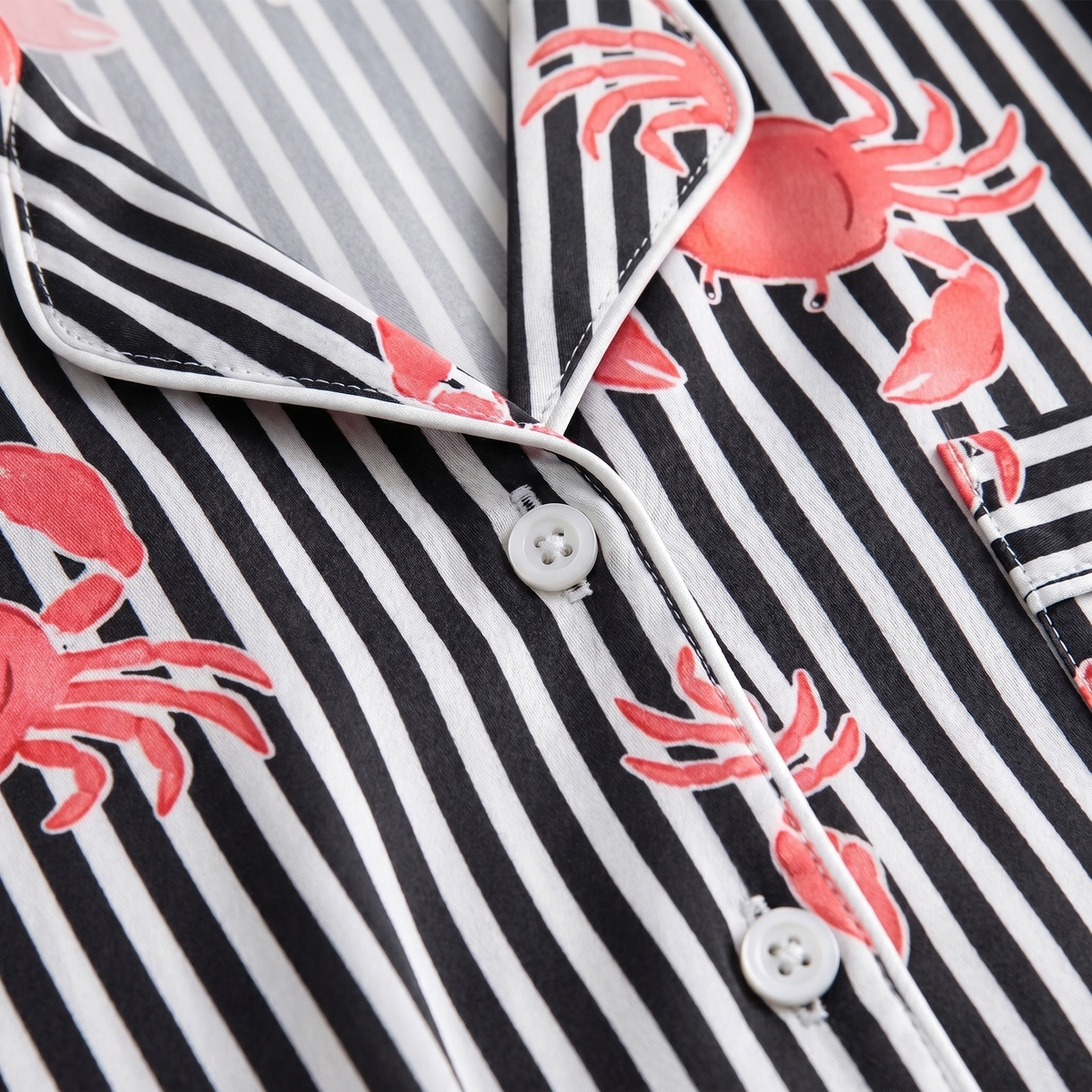 "Pinch Me" Women's Striped Crab Pajamas