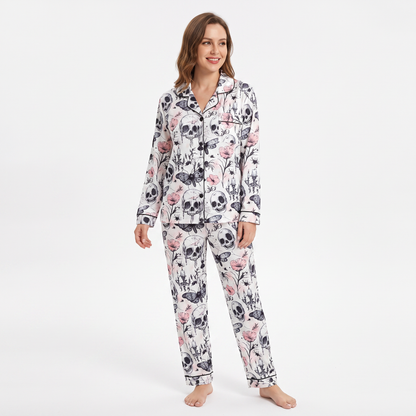 Skulls & Peonies Halloween Pajamas