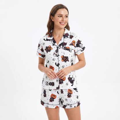 Spooky Kitty Halloween Pajamas