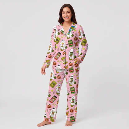 Spooky Pickle Girlie Halloween Women's Pajama Set
