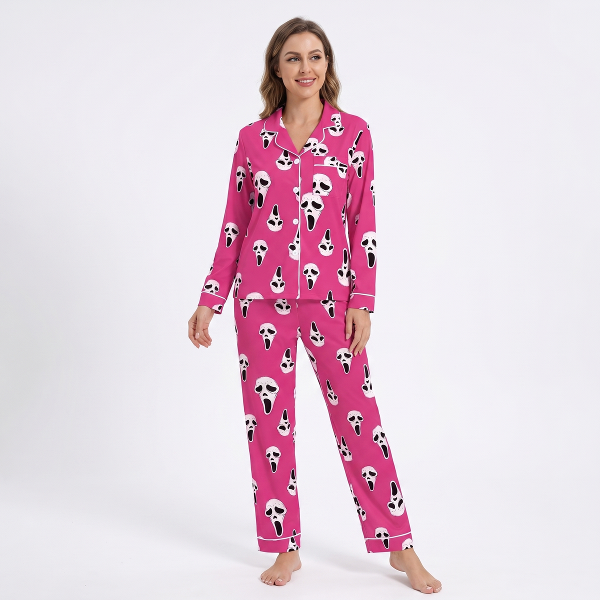 Scream Mask Halloween Pajamas