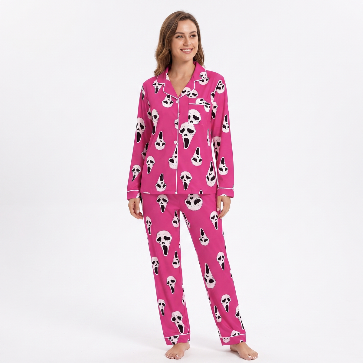 Scream Mask Halloween Pajamas