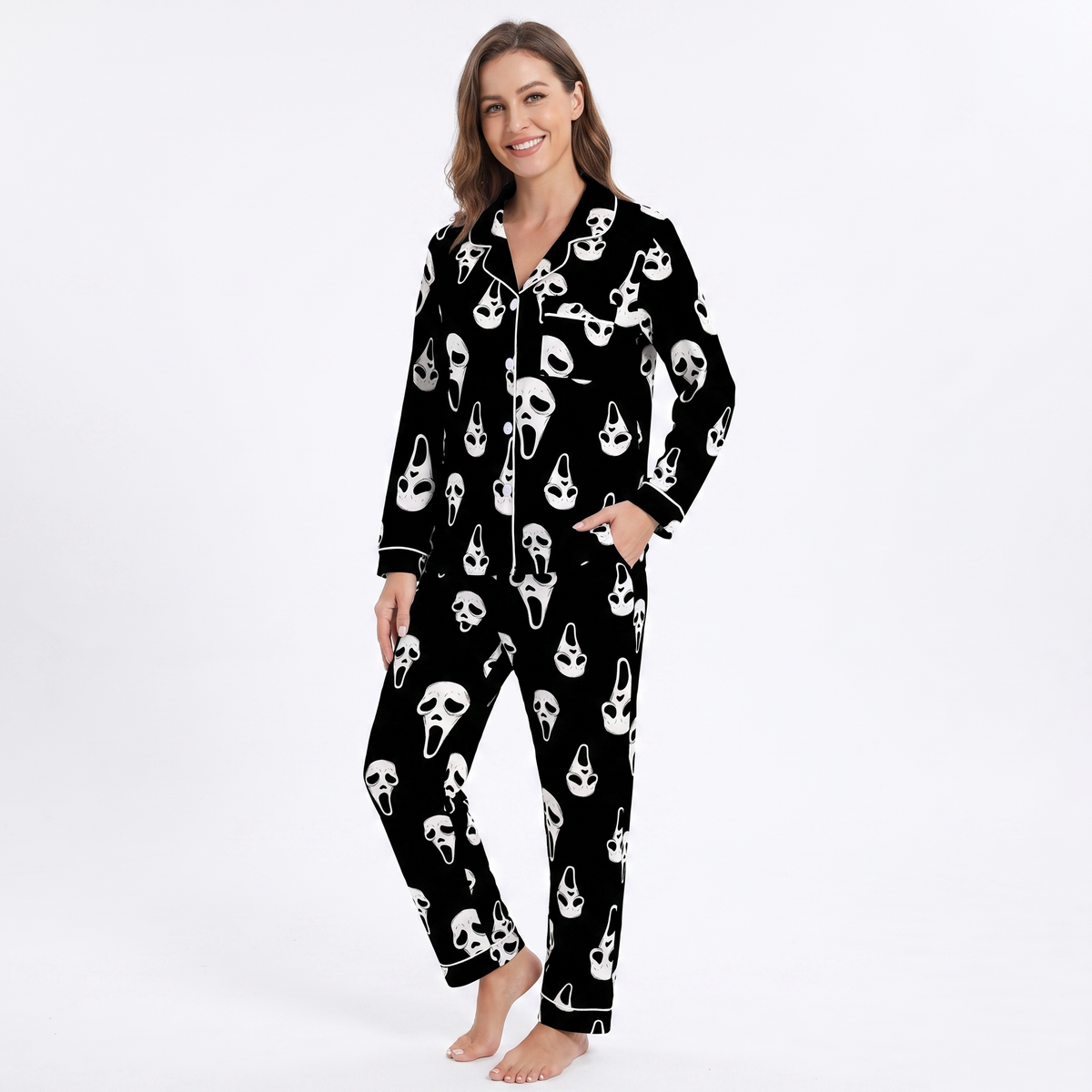 Scream Mask Halloween Pajamas