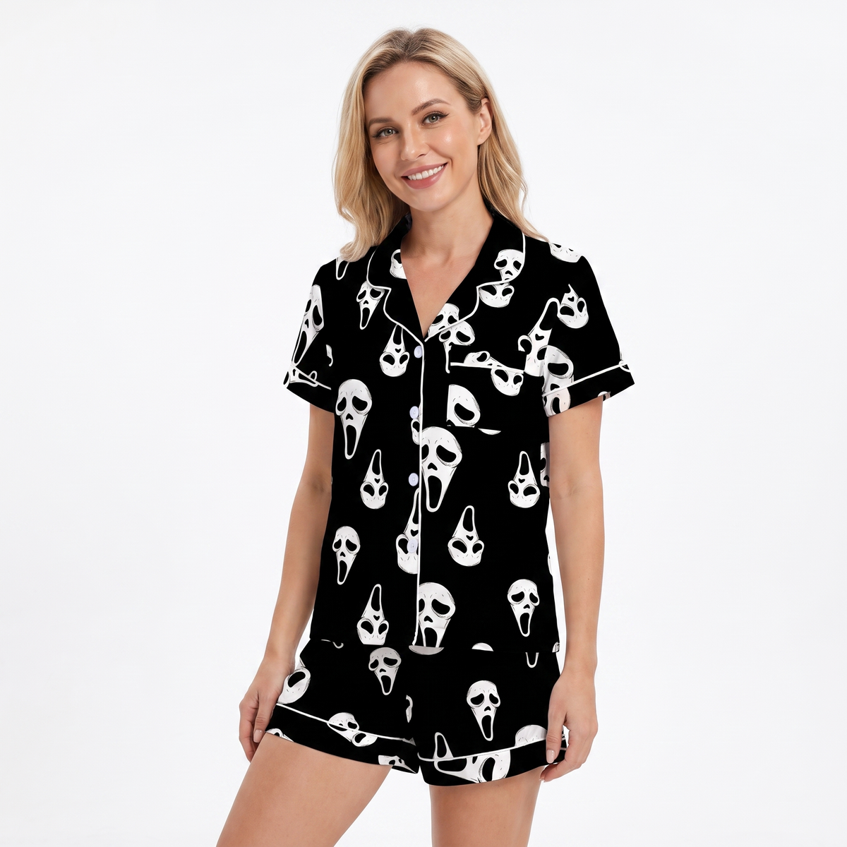 Scream Mask Halloween Pajamas