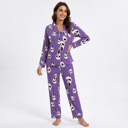 Scream Mask Halloween Pajamas