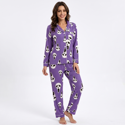 Scream Mask Halloween Pajamas