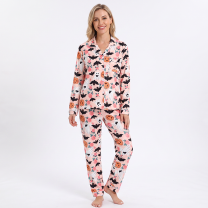Floral Pumpkins & Ghosts Halloween Pajamas