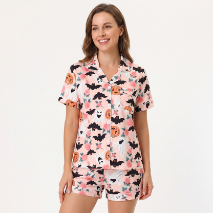 Floral Pumpkins & Ghosts Halloween Pajamas