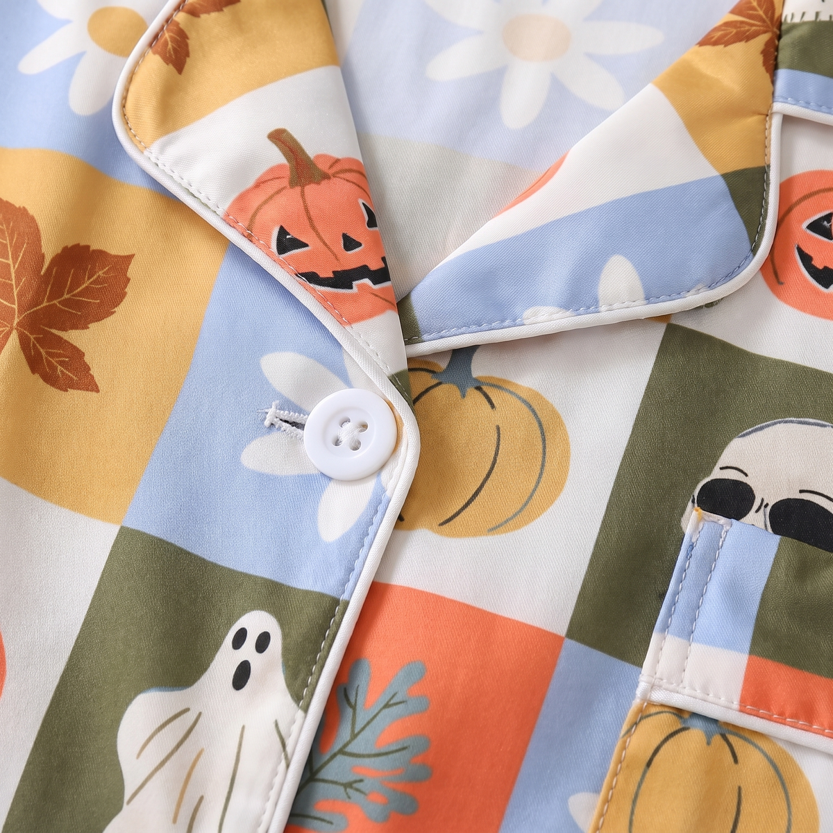 Autumn Grid & Skulls Pajamas