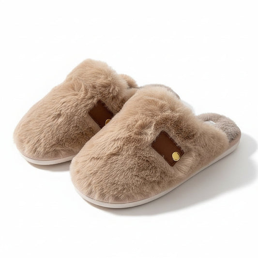 Plush Tab Detail Home Slippers